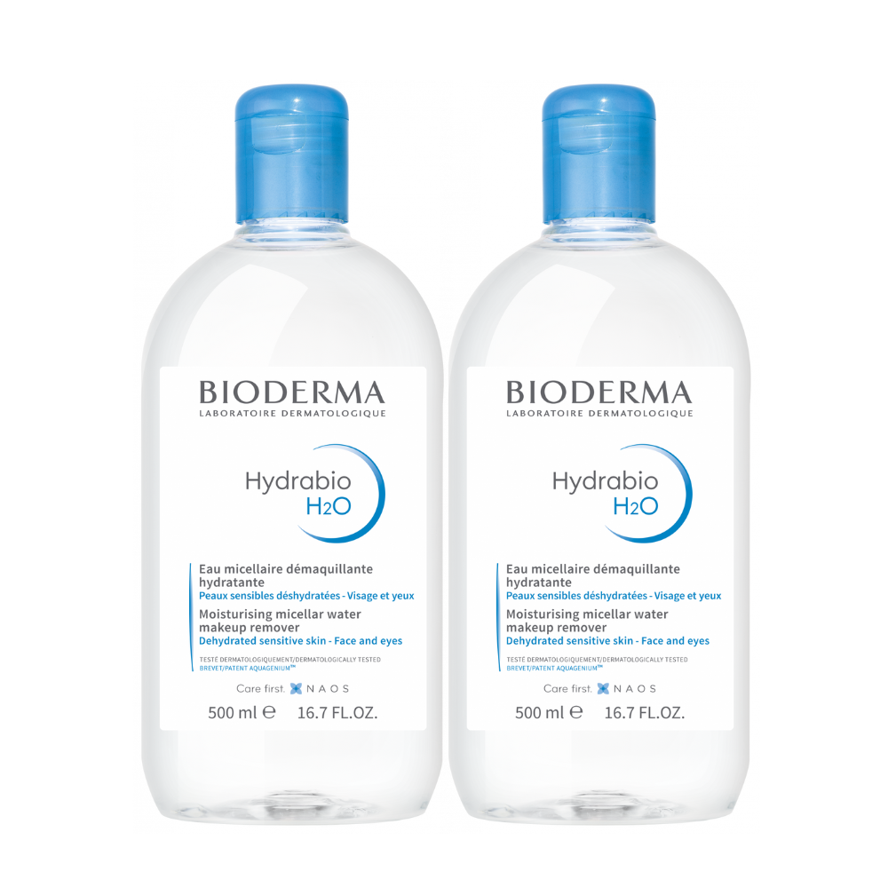 Bioderma Hydrabio H2O Micellar Water Makeup Remover 500ml 2 pcs Bundle