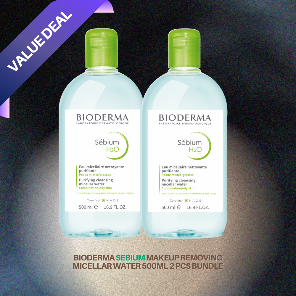 Bioderma Sebium H2O Micellar Water Makeup Remover 500ml 2 pcs Bundle