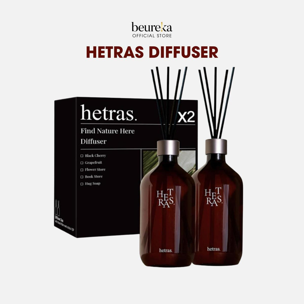 [LIVE ONLY] Hetras Premium Fragrance Diffuser 500ml x 2pcs [5 Variations - Daisy, Jeju Saryeoni Forest, Hug Soap, Hotel Wood, Flower Shop] - Beureka