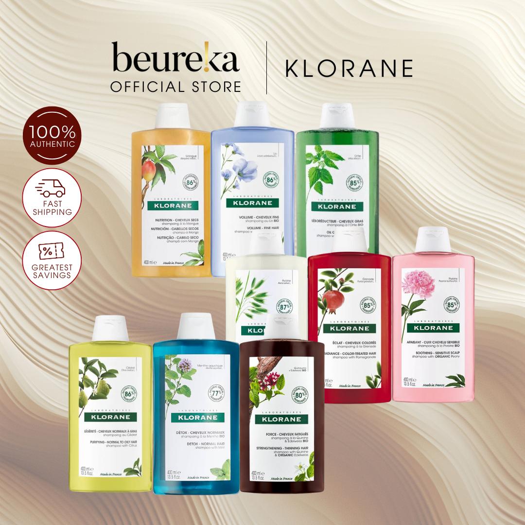 [LIVE ONLY] All Klorane Shampoos & Conditioner - Quinine, Peony, Nettle and more.. 400ml [10 Variations] - Beureka