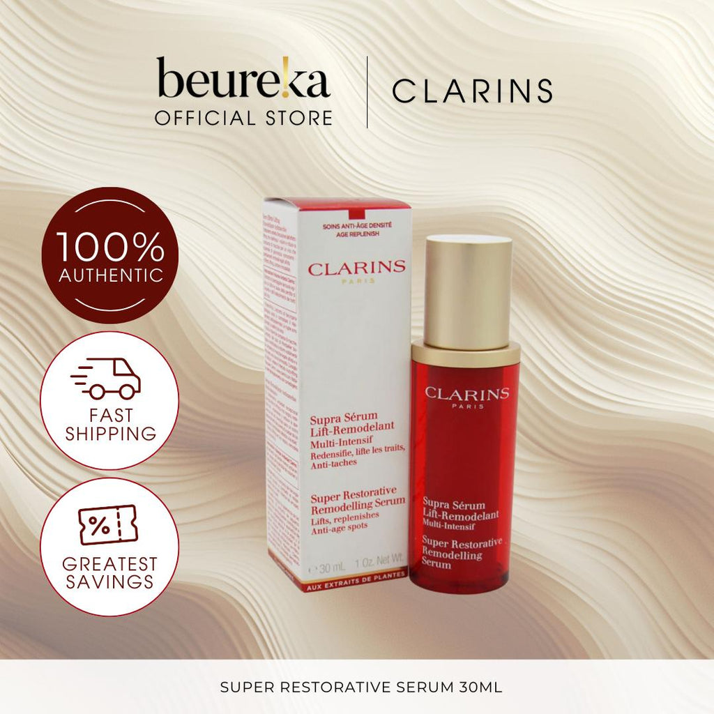 [LIVE ONLY] Clarins Super Restorative Series - Decollete Cream and Neck Concentrate 75ML | Clarins Super Restorative Remodelling Serum 30ML [Anti-aging | Anti-Wrinkles] - Beureka