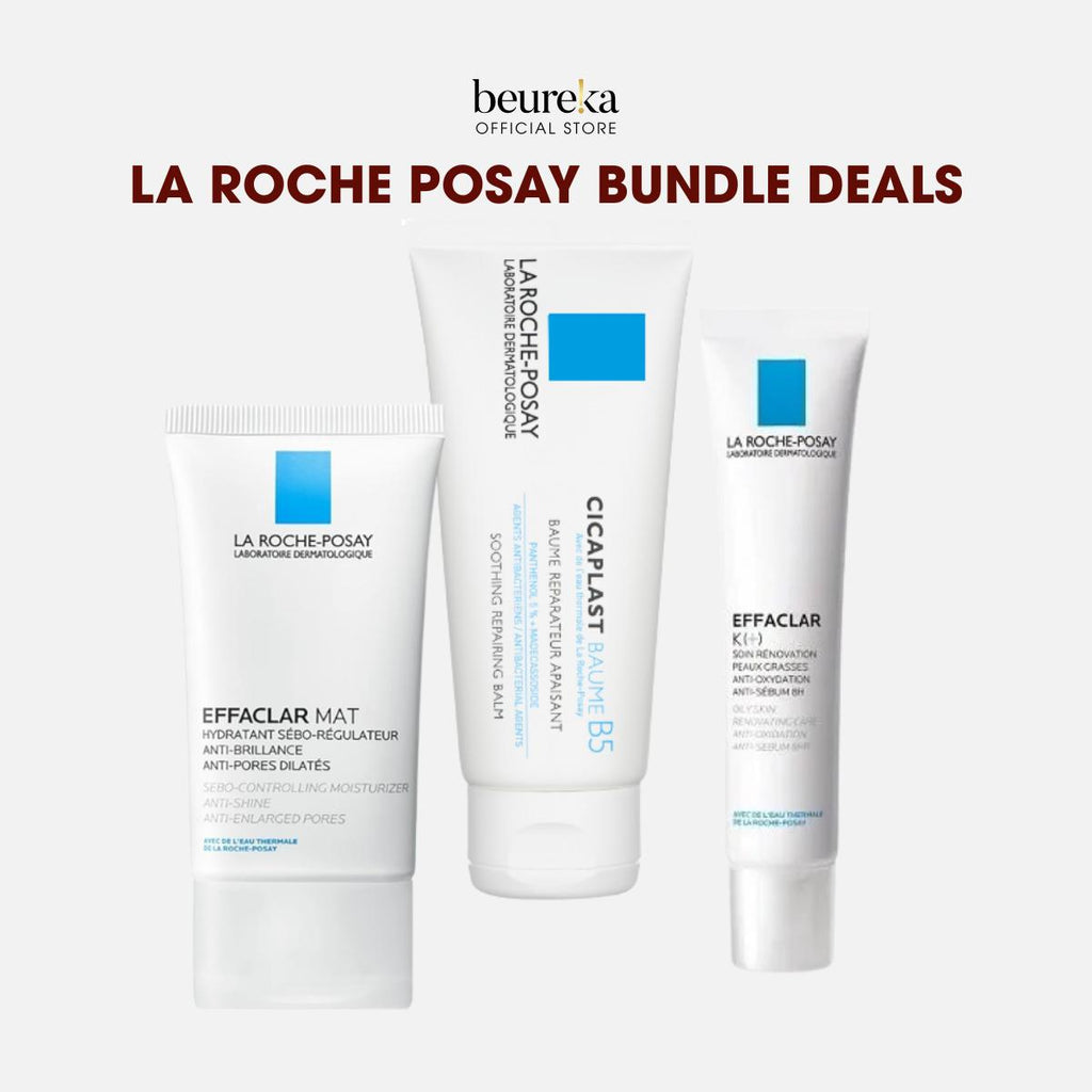 [LIVE ONLY] [Bundle of 3] La Roche Posay Effaclar Mat + 40ml | K+ 40ml | Cicaplast B5 Repairing Balm 100ml - Beureka [Skincare | Mattifying Moisturiser for Oily Prone Skin]