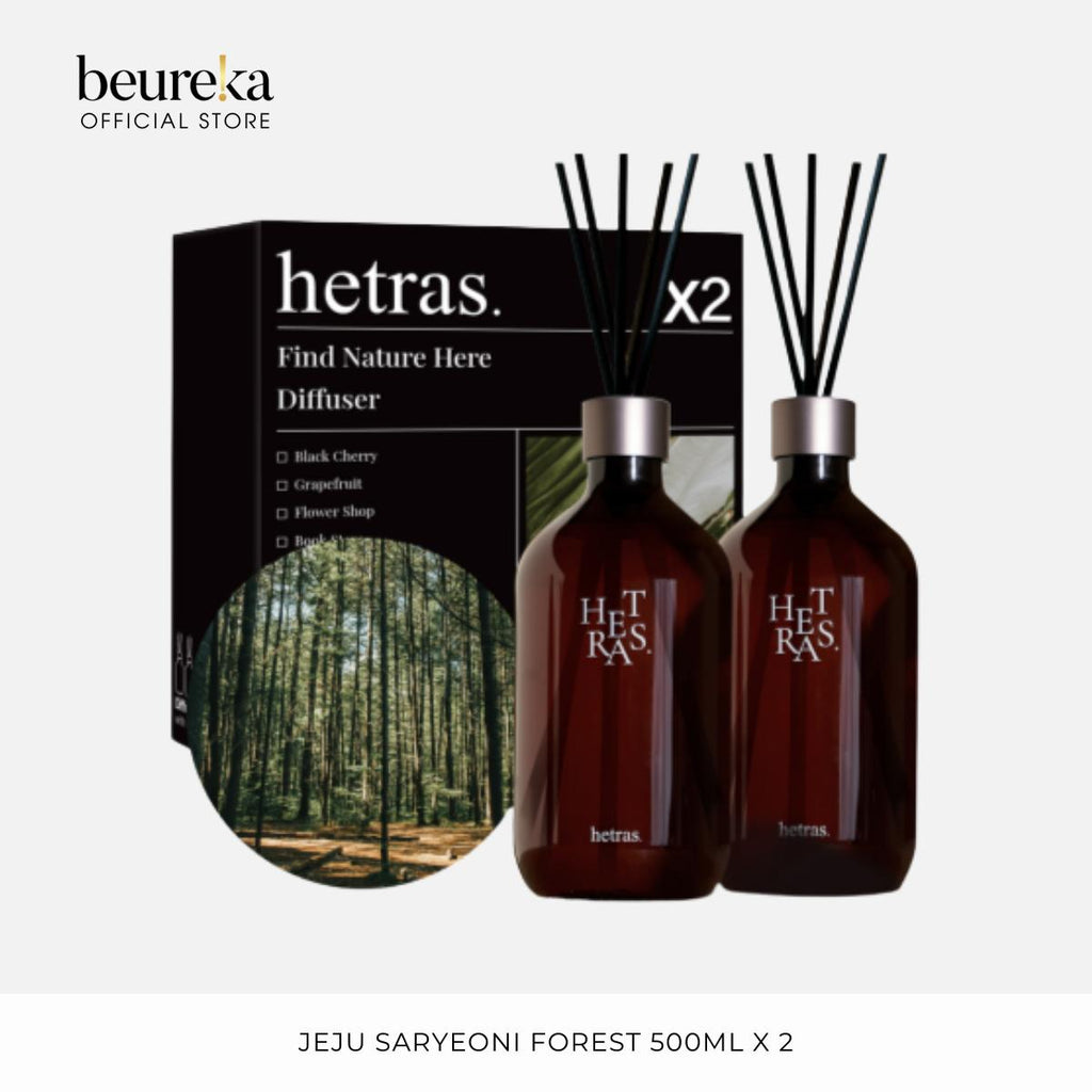 [LIVE ONLY] Hetras Premium Fragrance Diffuser 500ml x 2pcs [5 Variations - Daisy, Jeju Saryeoni Forest, Hug Soap, Hotel Wood, Flower Shop] - Beureka