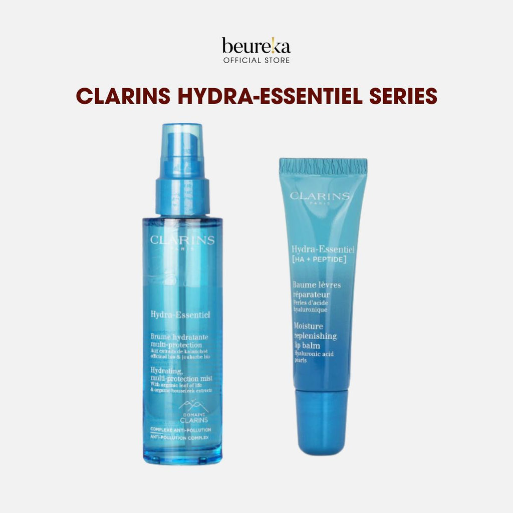 [LIVE ONLY] Clarins Hydra-Essentiel Series - Multi-Protection Mist 75ml | Moisture Replenishing Lip Balm 15ml [Hydration | Lightweight] - Beureka [Skincare]