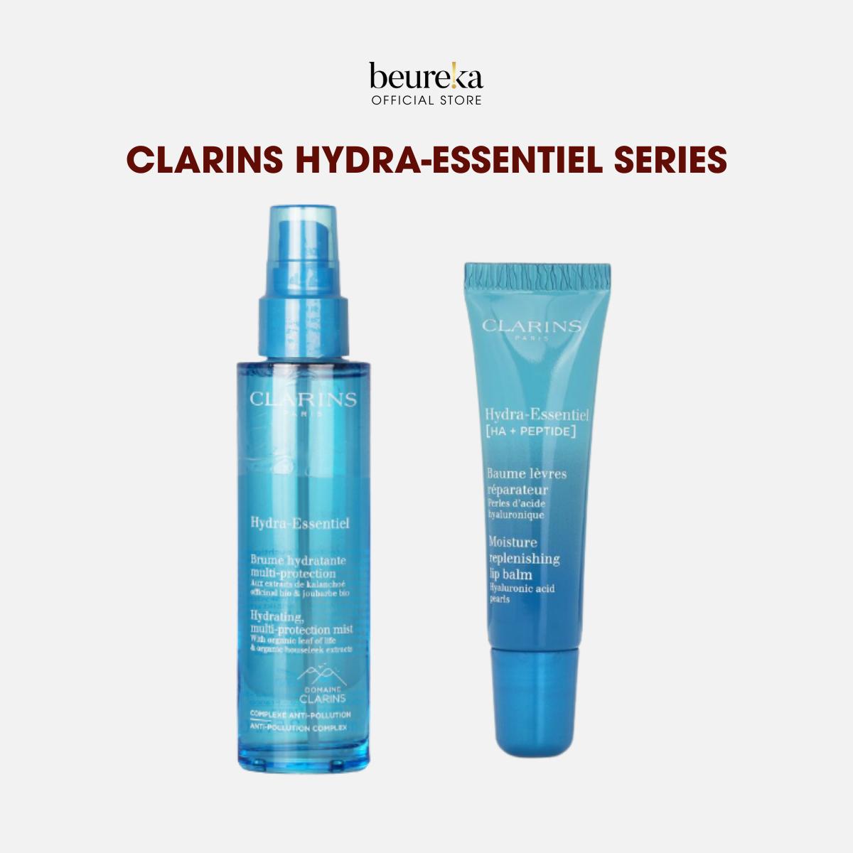[LIVE ONLY] Clarins Hydra-Essentiel Series - Multi-Protection Mist 75ml | Moisture Replenishing Lip Balm 15ml [Hydration | Lightweight] - Beureka [Skincare]