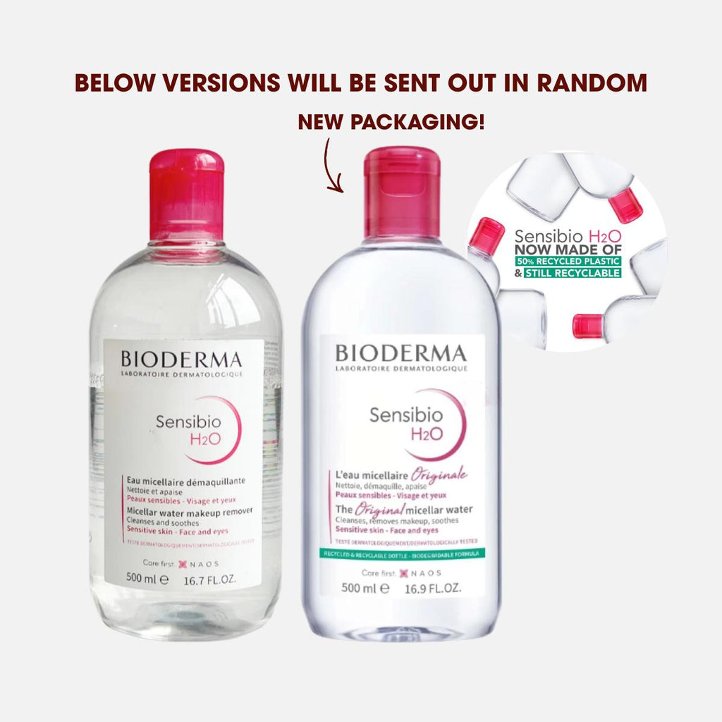 [LIVE ONLY] [Bundle of 3] Bioderma Sensibio H2O Micellar Water 500ml- Beureka [ Makeup Remover | Cleansing Water ] Cosmetic