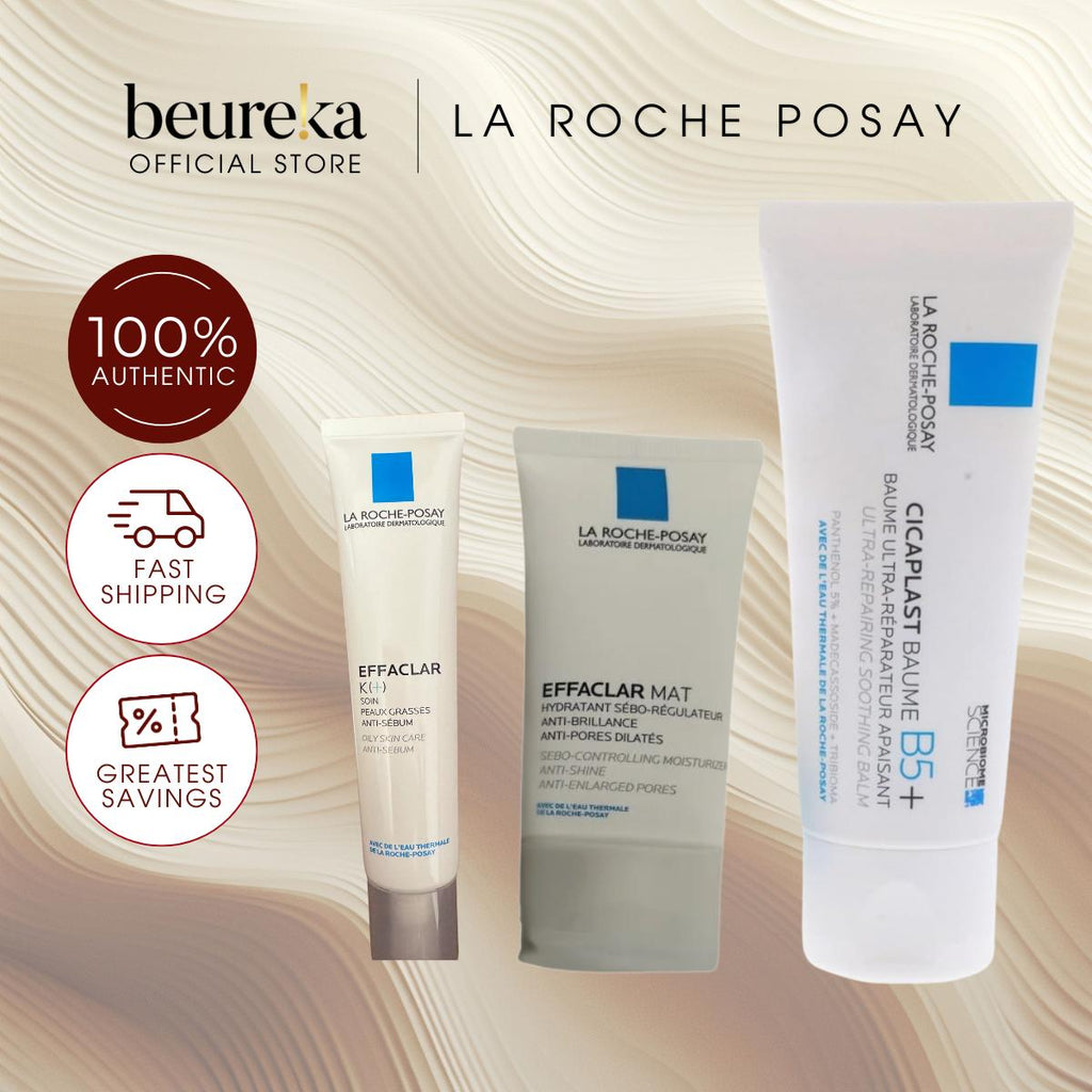 [LIVE ONLY] [Bundle of 3] La Roche Posay Effaclar Mat + 40ml | K+ 40ml | Cicaplast B5 Repairing Balm 100ml - Beureka [Skincare | Mattifying Moisturiser for Oily Prone Skin]